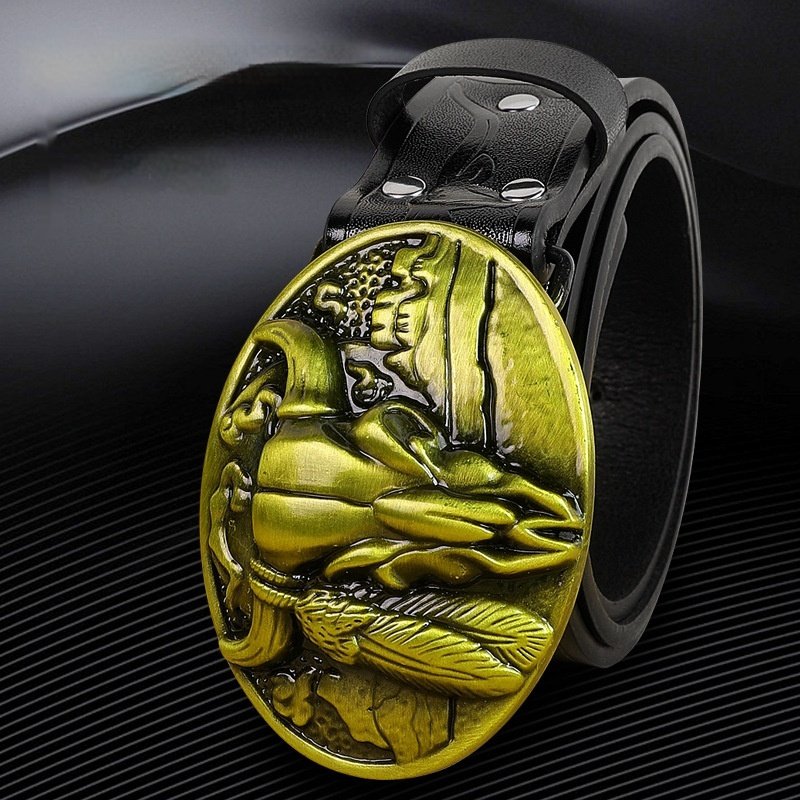 Belt Cow Head Buckle Men - Image 9