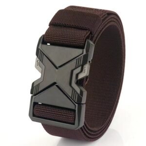 Alternative view of Men's Toothless Automatic Buckle Waist Belt PP Woven Tactical Pants