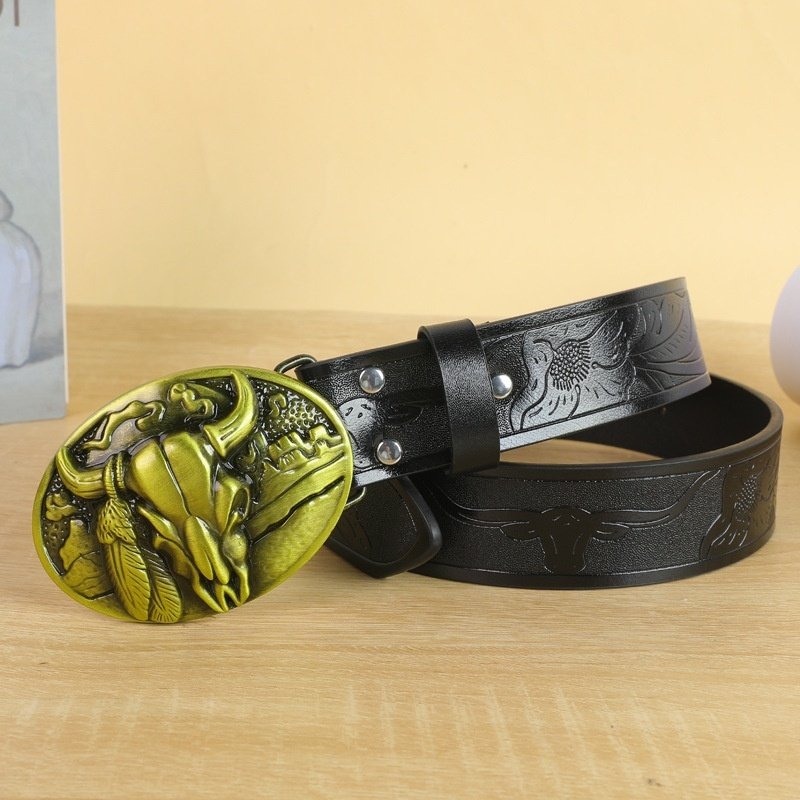 Belt Cow Head Buckle Men - Image 10
