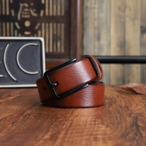 Alternative view of Men's Alloy Pin-buckle Belt With Top-layer Cowhidenew Casual Style