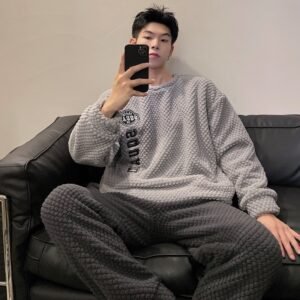 Plush Pajamas Men's Winter Warm Leisure Flannel Suit
