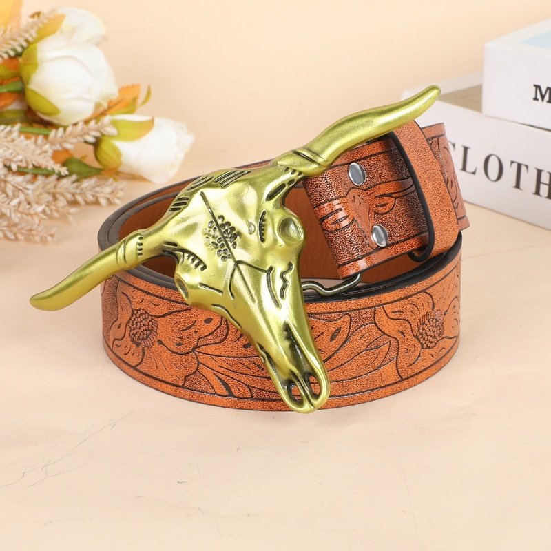 Belt Cow Head Buckle Men - Image 6