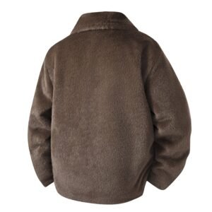 Alternative view of Fleece-lined Thick Mink Fur Coat With Large Size Lapel Casual Jacket