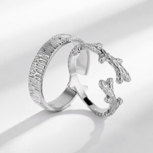 Alternative view of Tree And Vine Couple Rings For Men And Women
