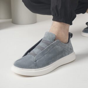 Alternative view of Men's Elastic No-Tie White Casual Sneakers