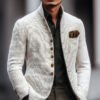 European And American-style Men's Jacket Slim-fit Buttoned Pocketed Long-sleeve Blazer