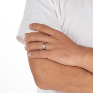 Alternative view of Simple And Fashionable Silver Gold Festive Rings For Men And Women