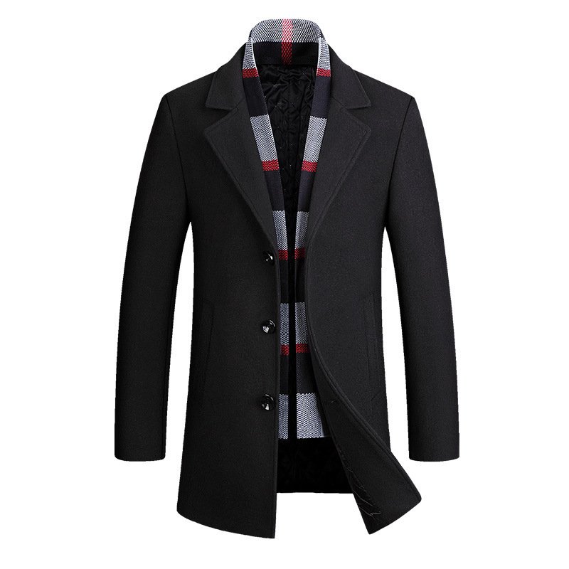 Men's Lapel Casual Suit Jacket With Wool Scarf - Image 6