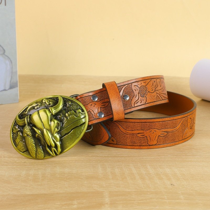 Belt Cow Head Buckle Men - Image 7