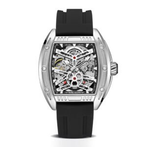 Alternative view of Men's Wine Barrel Type Mechanical Watch Silicone Tape