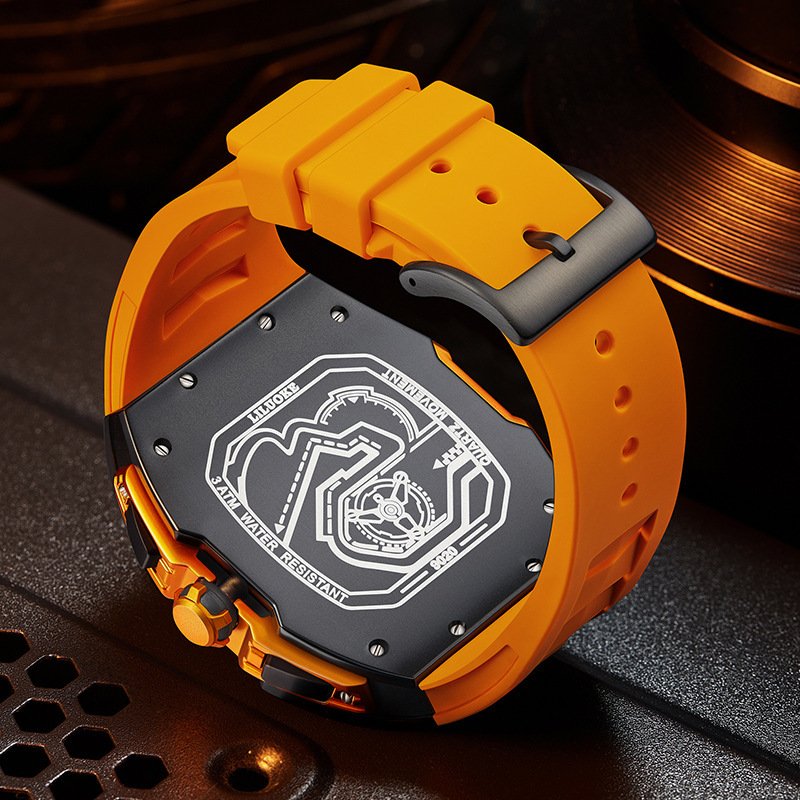 Three-Dimensional Hollow Waterproof Luminous Sports Multifunction Quartz Watch - Image 3
