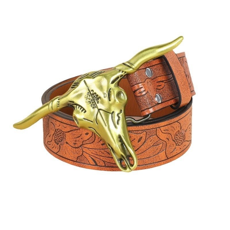 Belt Cow Head Buckle Men - Image 4