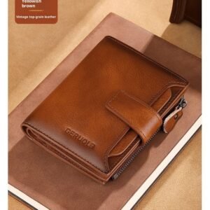 Alternative view of Men's Short Large Capacity Multiple Card Slots Multifunctional Zipper Small Wallet